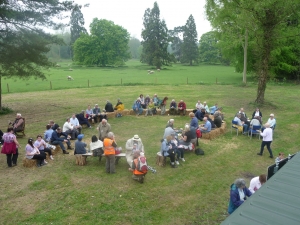 walkers on old hall lawn