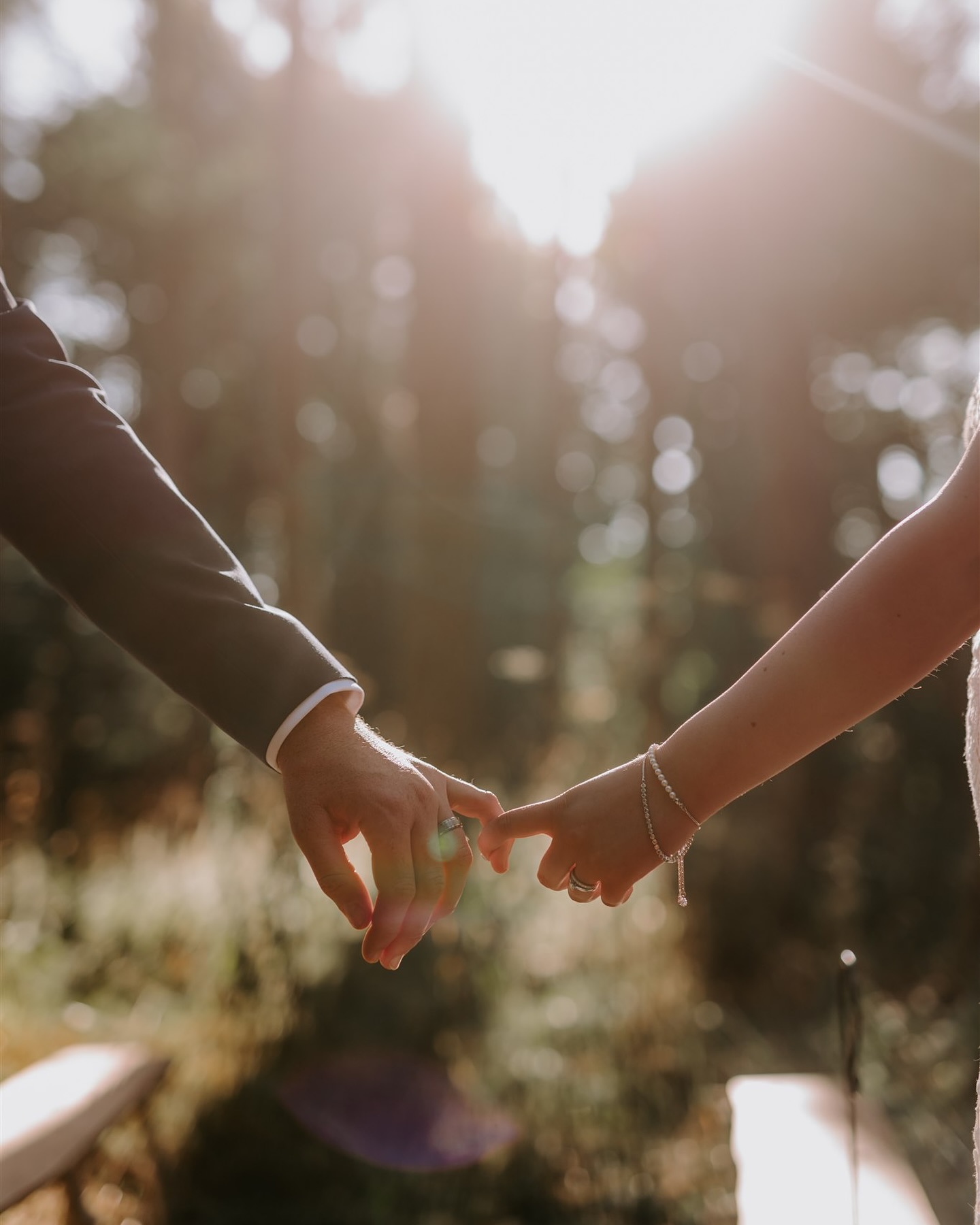 newly weds holding hands